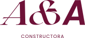 logo a&a constructora burgundy